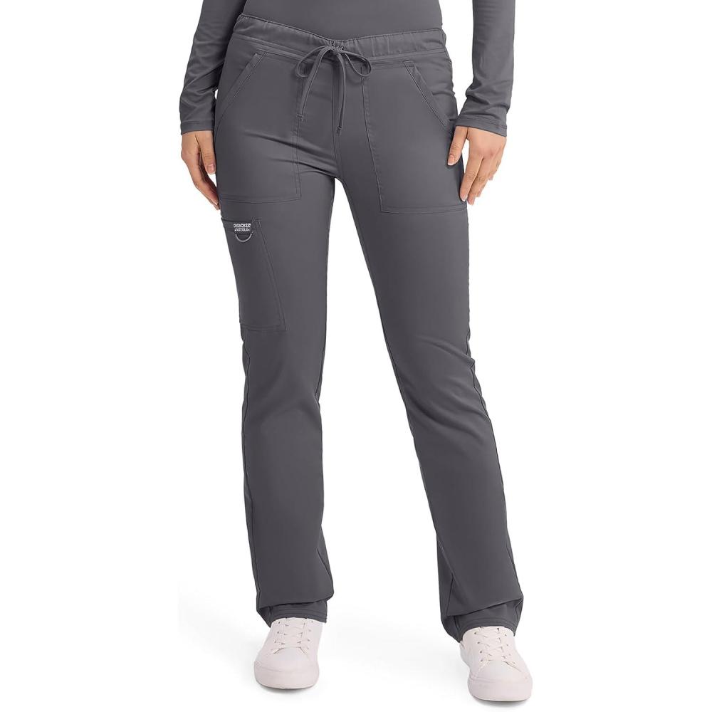imageCherokee Unisex Scrub Pants for Men amp Women Tapered Leg Drawstring 4 Pocket Medical Uniform Easy Care 2Way Stretch WW020Pewter
