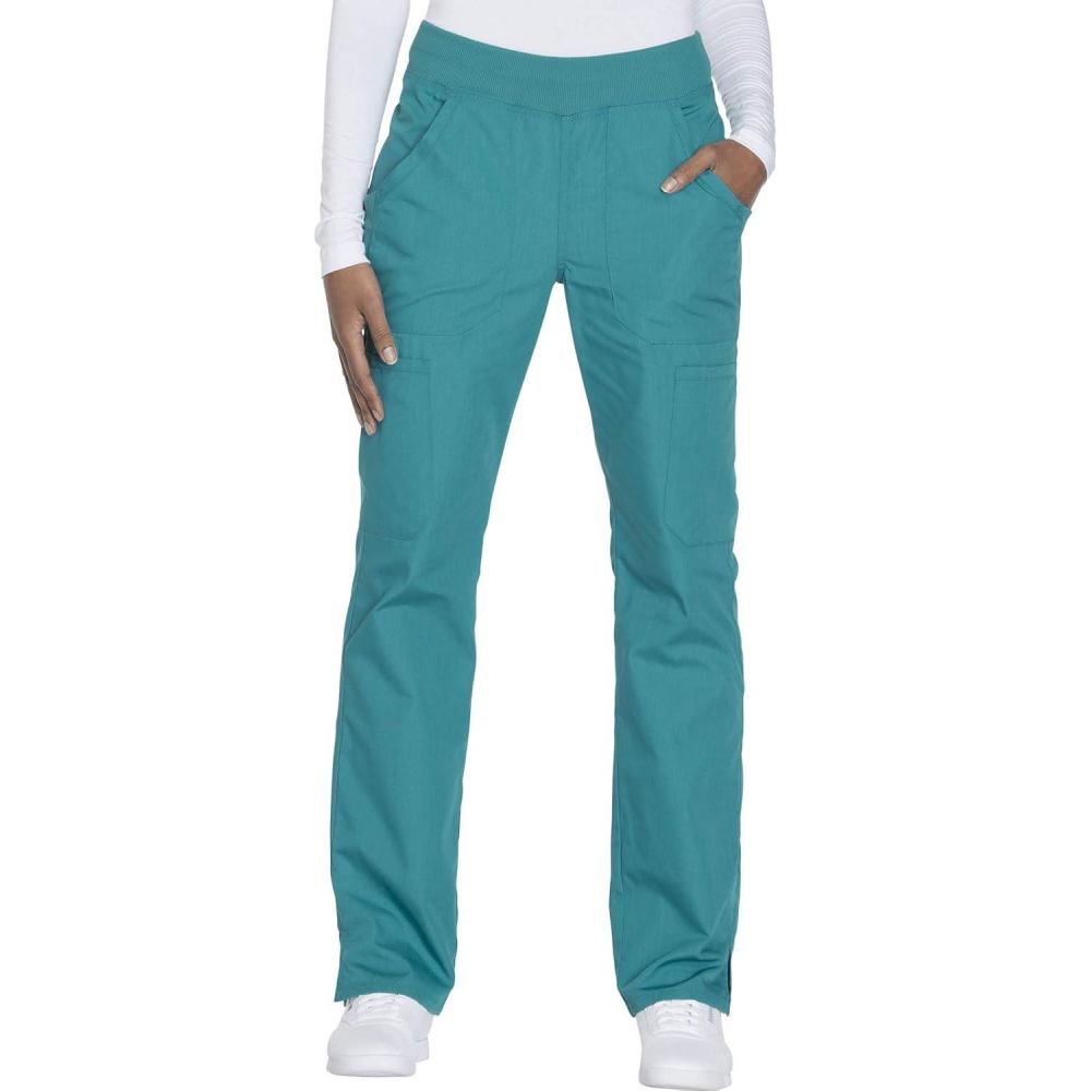 imageCherokee Women Scrub Pant with Straight Leg Pullon Pant Medical Bottom with 4 Pocket amp 2Way Stretch Fabric WW110Teal Blue