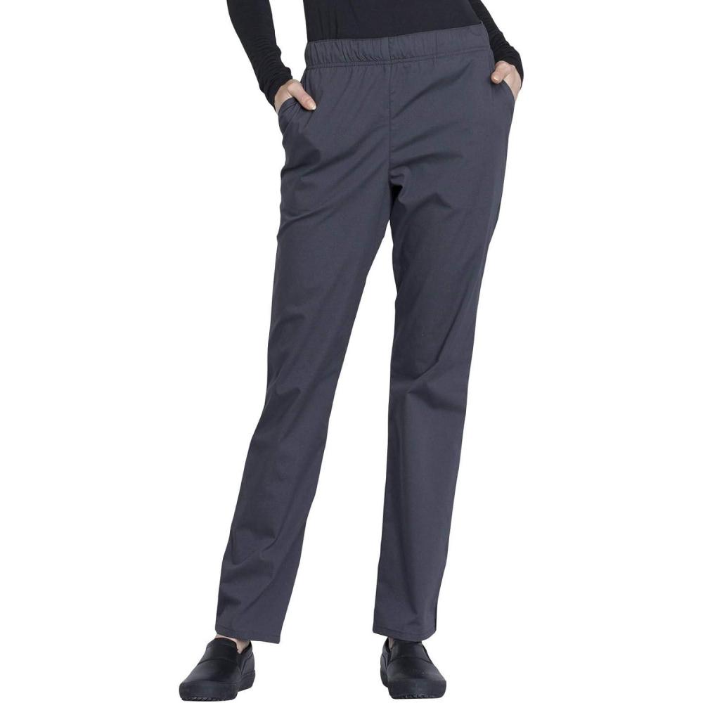 imageCherokee Women Scrubs Pant Workwear Professionals Natural Rise Tapered Leg Drawstring WW050Pewter