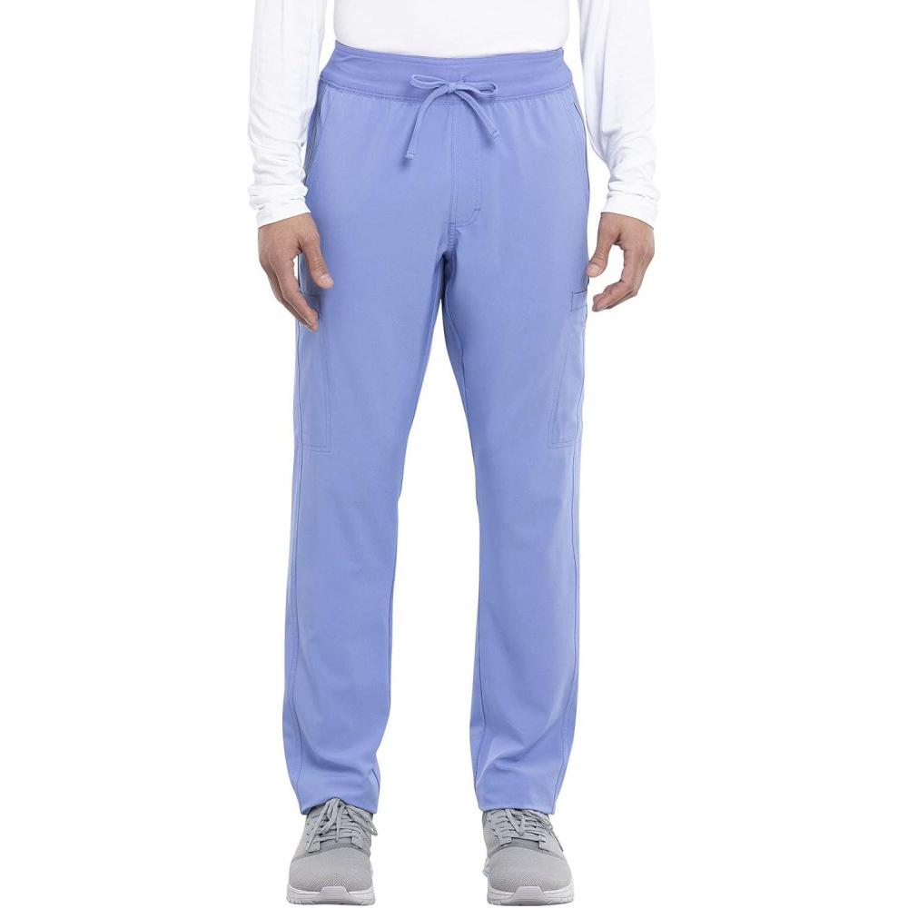imageCherokee iFlex Men Scrubs Pant Tapered Leg Drawstring Cargo CK006Ciel Blue