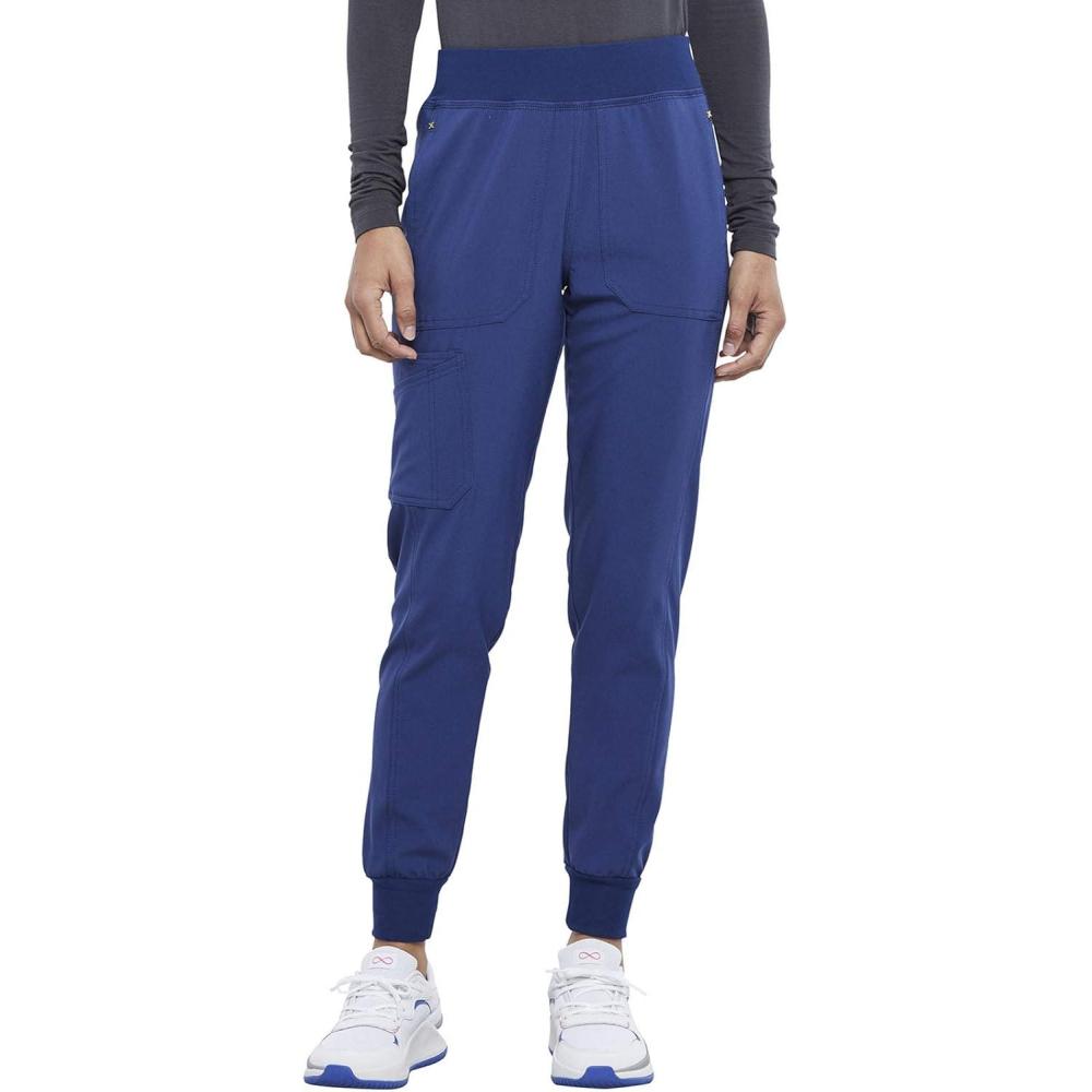 imageIflex Jogger Scrubs for Women YogaInspired Knit Waistband Scrub Pants CK011Navy
