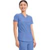 Cherokee Form Scrub Tops for Women, Stretchy V-Neck Knit Scrub Top – CK840(Ciel Blue)