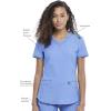 Cherokee Form Scrub Tops for Women, Stretchy V-Neck Knit Scrub Top – CK840(Ciel Blue)