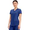 Cherokee Form Scrub Tops for Women, Stretchy V-Neck Knit Scrub Top – CK840(Galaxy Blue)