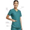 Cherokee Form Scrub Tops for Women, Stretchy V-Neck Knit Scrub Top – CK840(Hunter Green)