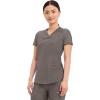 Cherokee Form Scrub Tops for Women, Stretchy V-Neck Knit Scrub Top – CK840(Iron)