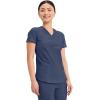 Cherokee Form Scrub Tops for Women, Stretchy V-Neck Knit Scrub Top – CK840(Navy)