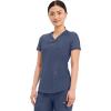 Cherokee Form Scrub Tops for Women, Stretchy V-Neck Knit Scrub Top – CK840(Navy)