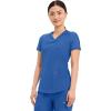 Cherokee Form Scrub Tops for Women, Stretchy V-Neck Knit Scrub Top – CK840(Royal)
