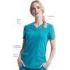 Cherokee Form Scrub Tops for Women, Stretchy V-Neck Knit Scrub Top – CK840(Teal Blue)