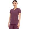 Cherokee Form Scrub Tops for Women, Stretchy V-Neck Knit Scrub Top – CK840(Wine)