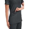 Cherokee Medical Women’s Scrub Top V-Neck Modern Classic Fit with 3 Pockets, Ultra Soft and 2-Way Stretch Fabric – WW620(Black)