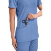 Cherokee Medical Women’s Scrub Top V-Neck Modern Classic Fit with 3 Pockets, Ultra Soft and 2-Way Stretch Fabric – WW620(Ciel Blue)