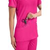 Cherokee Medical Women’s Scrub Top V-Neck Modern Classic Fit with 3 Pockets, Ultra Soft and 2-Way Stretch Fabric – WW620(Electric Pink)