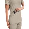 Cherokee Medical Women’s Scrub Top V-Neck Modern Classic Fit with 3 Pockets, Ultra Soft and 2-Way Stretch Fabric – WW620(Khaki)