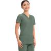 Cherokee Medical Women’s Scrub Top V-Neck Modern Classic Fit with 3 Pockets, Ultra Soft and 2-Way Stretch Fabric – WW620(Olive)