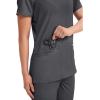 Cherokee Medical Women’s Scrub Top V-Neck Modern Classic Fit with 3 Pockets, Ultra Soft and 2-Way Stretch Fabric – WW620(Pewter)