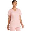 Cherokee Medical Women’s Scrub Top V-Neck Modern Classic Fit with 3 Pockets, Ultra Soft and 2-Way Stretch Fabric – WW620(Pink Essence)
