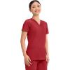 Cherokee Medical Women’s Scrub Top V-Neck Modern Classic Fit with 3 Pockets, Ultra Soft and 2-Way Stretch Fabric – WW620(Red)