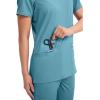 Cherokee Medical Women’s Scrub Top V-Neck Modern Classic Fit with 3 Pockets, Ultra Soft and 2-Way Stretch Fabric – WW620(Soft Marine)