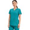 Cherokee Medical Women’s Scrub Top V-Neck Modern Classic Fit with 3 Pockets, Ultra Soft and 2-Way Stretch Fabric – WW620(Teal Blue)