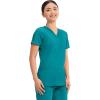 Cherokee Medical Women’s Scrub Top V-Neck Modern Classic Fit with 3 Pockets, Ultra Soft and 2-Way Stretch Fabric – WW620(Teal Blue)