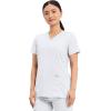 Cherokee Medical Women’s Scrub Top V-Neck Modern Classic Fit with 3 Pockets, Ultra Soft and 2-Way Stretch Fabric – WW620(White)