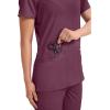 Cherokee Medical Women’s Scrub Top V-Neck Modern Classic Fit with 3 Pockets, Ultra Soft and 2-Way Stretch Fabric – WW620(Wine)