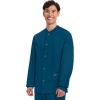 Cherokee Men’s Scrub Jacket Snap Front Medical with 3 Pockets, Knit Cuffs, Soft Fade Resistant 2-Way Stretch – WW360(Caribbean Blue)