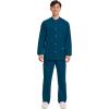 Cherokee Men’s Scrub Jacket Snap Front Medical with 3 Pockets, Knit Cuffs, Soft Fade Resistant 2-Way Stretch – WW360(Caribbean Blue)