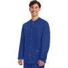 Cherokee Men’s Scrub Jacket Snap Front Medical with 3 Pockets, Knit Cuffs, Soft Fade Resistant 2-Way Stretch – WW360(Galaxy Blue)