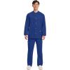 Cherokee Men’s Scrub Jacket Snap Front Medical with 3 Pockets, Knit Cuffs, Soft Fade Resistant 2-Way Stretch – WW360(Galaxy Blue)