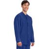 Cherokee Men’s Scrub Jacket Snap Front Medical with 3 Pockets, Knit Cuffs, Soft Fade Resistant 2-Way Stretch – WW360(Galaxy Blue)