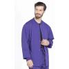 Cherokee Men’s Scrub Jacket Snap Front Medical with 3 Pockets, Knit Cuffs, Soft Fade Resistant 2-Way Stretch – WW360(Grape)