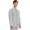 Cherokee Men’s Scrub Jacket Snap Front Medical with 3 Pockets, Knit Cuffs, Soft Fade Resistant 2-Way Stretch – WW360(Grey)