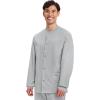Cherokee Men’s Scrub Jacket Snap Front Medical with 3 Pockets, Knit Cuffs, Soft Fade Resistant 2-Way Stretch – WW360(Grey)