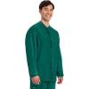 Cherokee Men’s Scrub Jacket Snap Front Medical with 3 Pockets, Knit Cuffs, Soft Fade Resistant 2-Way Stretch – WW360(Hunter Green)