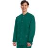 Cherokee Men’s Scrub Jacket Snap Front Medical with 3 Pockets, Knit Cuffs, Soft Fade Resistant 2-Way Stretch – WW360(Hunter Green)