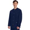 Cherokee Men’s Scrub Jacket Snap Front Medical with 3 Pockets, Knit Cuffs, Soft Fade Resistant 2-Way Stretch – WW360(Navy)