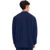 Cherokee Men’s Scrub Jacket Snap Front Medical with 3 Pockets, Knit Cuffs, Soft Fade Resistant 2-Way Stretch – WW360(Navy)