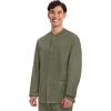 Cherokee Men’s Scrub Jacket Snap Front Medical with 3 Pockets, Knit Cuffs, Soft Fade Resistant 2-Way Stretch – WW360(Olive)