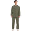 Cherokee Men’s Scrub Jacket Snap Front Medical with 3 Pockets, Knit Cuffs, Soft Fade Resistant 2-Way Stretch – WW360(Olive)
