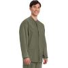 Cherokee Men’s Scrub Jacket Snap Front Medical with 3 Pockets, Knit Cuffs, Soft Fade Resistant 2-Way Stretch – WW360(Olive)