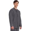 Cherokee Men’s Scrub Jacket Snap Front Medical with 3 Pockets, Knit Cuffs, Soft Fade Resistant 2-Way Stretch – WW360(Pewter)
