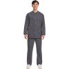 Cherokee Men’s Scrub Jacket Snap Front Medical with 3 Pockets, Knit Cuffs, Soft Fade Resistant 2-Way Stretch – WW360(Pewter)