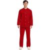 Cherokee Men’s Scrub Jacket Snap Front Medical with 3 Pockets, Knit Cuffs, Soft Fade Resistant 2-Way Stretch – WW360(Red)