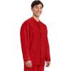 Cherokee Men’s Scrub Jacket Snap Front Medical with 3 Pockets, Knit Cuffs, Soft Fade Resistant 2-Way Stretch – WW360(Red)