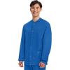 Cherokee Men’s Scrub Jacket Snap Front Medical with 3 Pockets, Knit Cuffs, Soft Fade Resistant 2-Way Stretch – WW360(Royal)