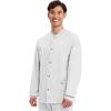 Cherokee Men’s Scrub Jacket Snap Front Medical with 3 Pockets, Knit Cuffs, Soft Fade Resistant 2-Way Stretch – WW360(White)
