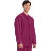 Cherokee Men’s Scrub Jacket Snap Front Medical with 3 Pockets, Knit Cuffs, Soft Fade Resistant 2-Way Stretch – WW360(Wine)